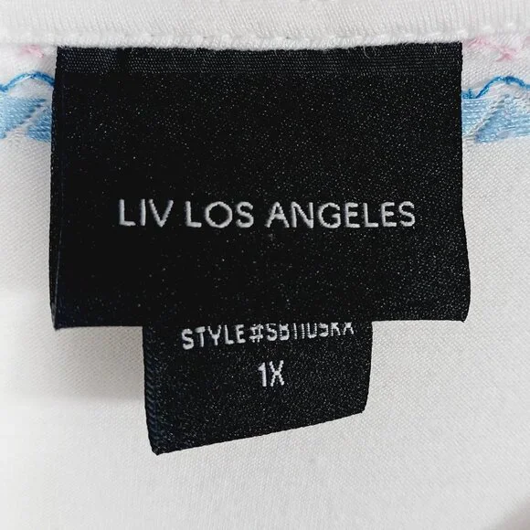 Liv Los Angeles 1X Long Sleeve Creamy White Embroidered Top, Boho, Bohemian - Picture 2 of 16